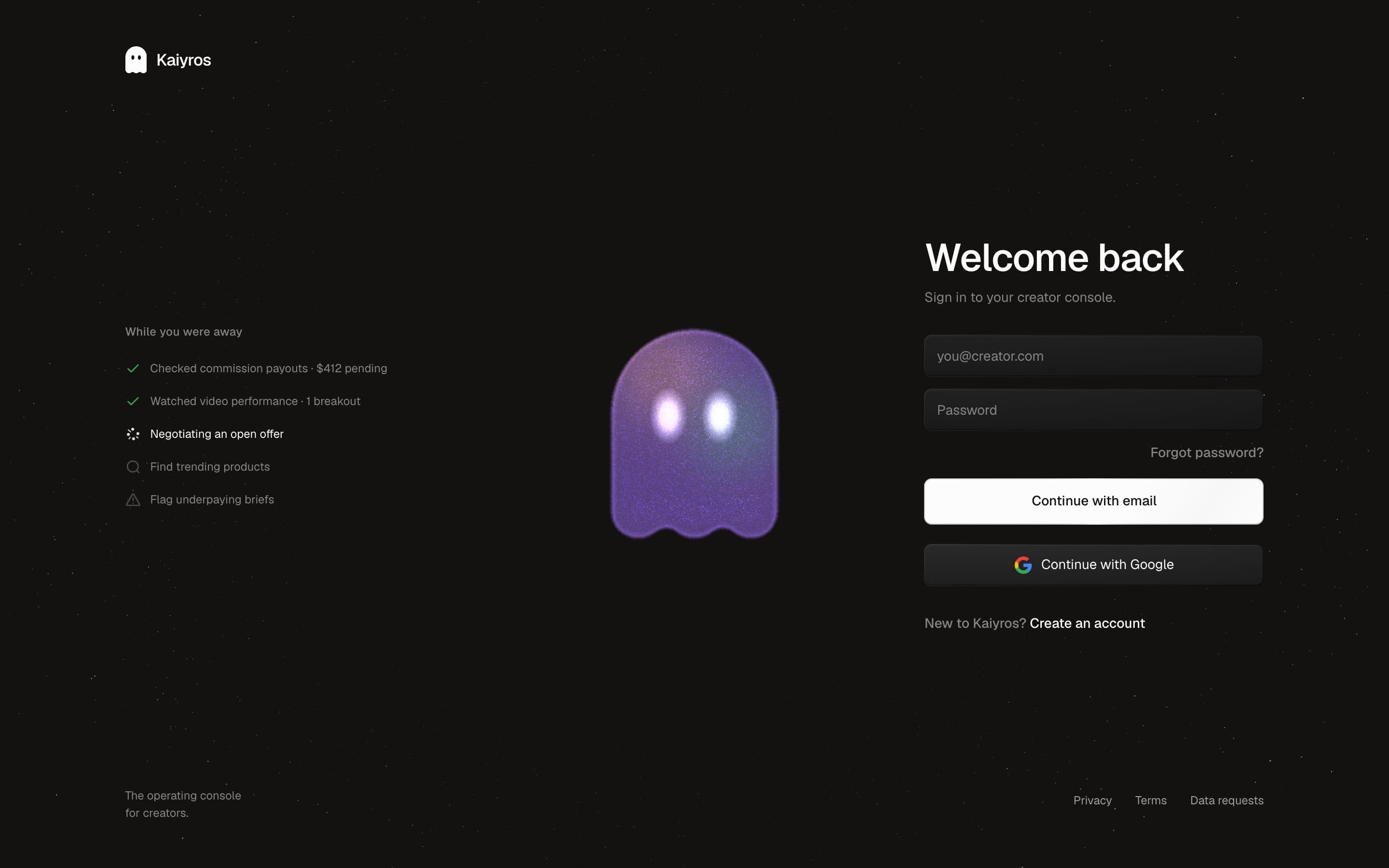 The creator console for TikTok Shop — website